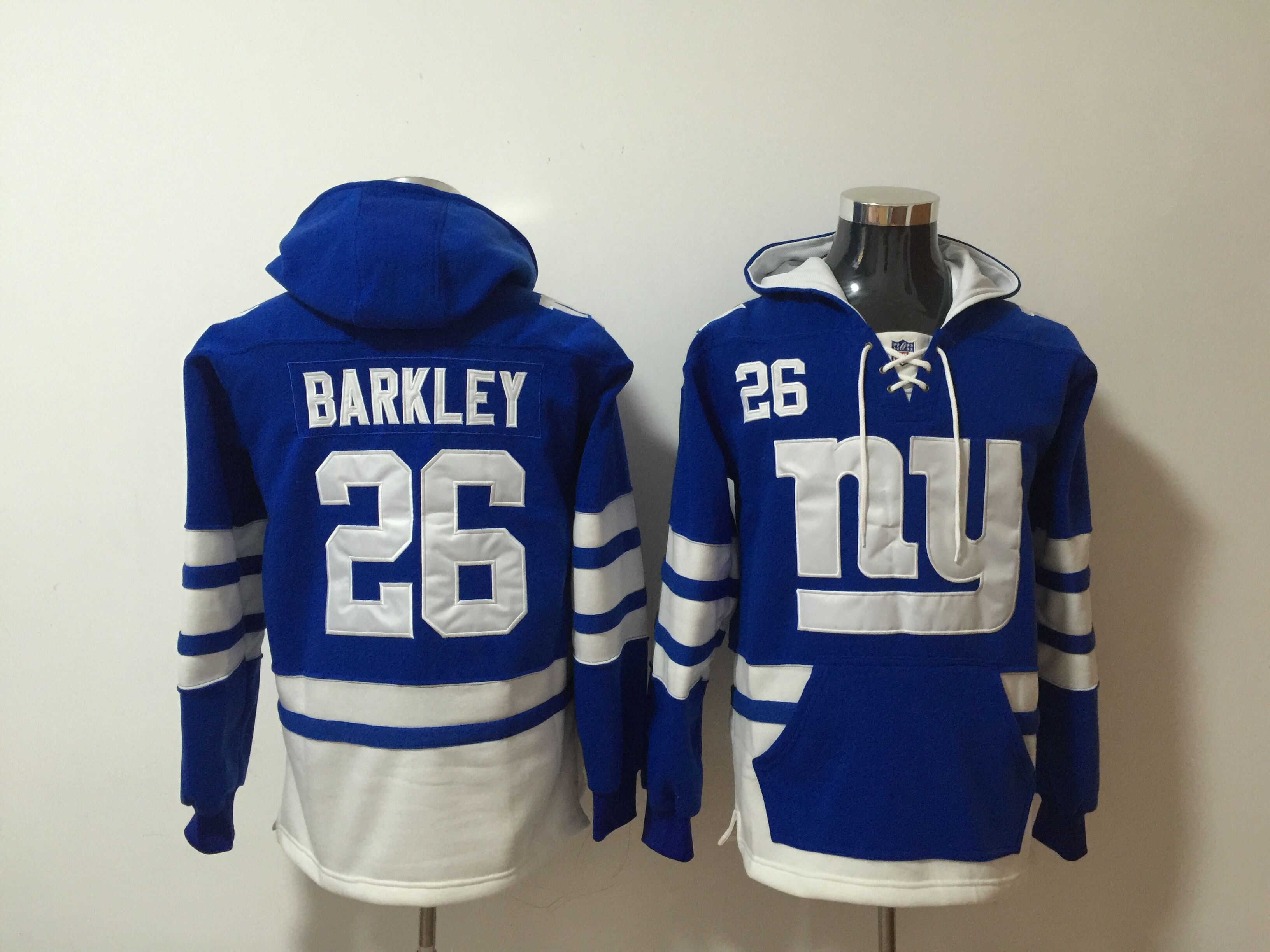 Men NFL Nike New York Giants  #26 Barkley blue Sweatshirts